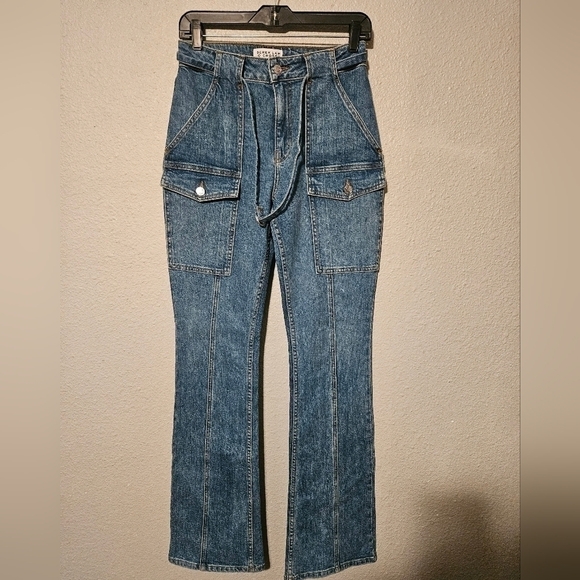 Derek Lam 10 Crosby Aspen High Rise Flare Jeans with matching belt - Picture 4 of 5